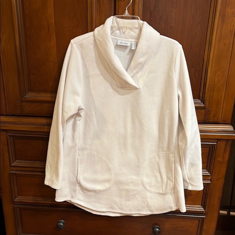 Cream Cowl Neck Sweater with Relaxed Fit